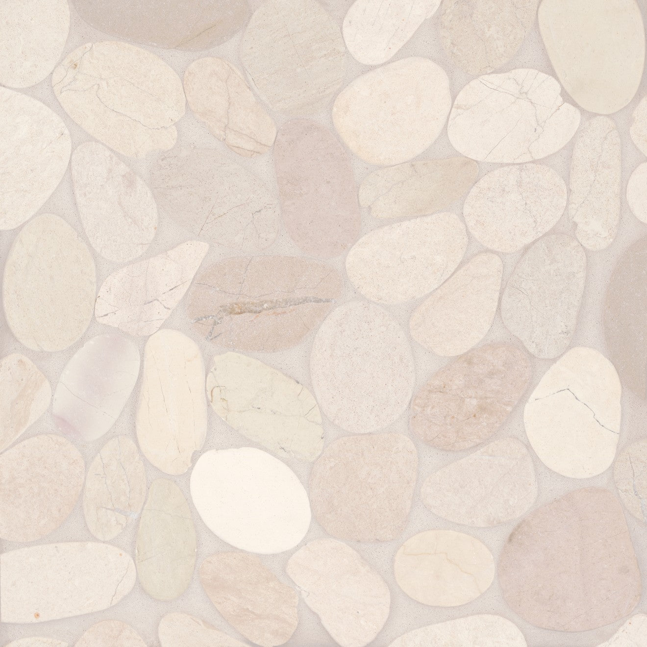 Bedrosians Waterbrook Sliced Pebble 12" x 12" Stone Mosaic