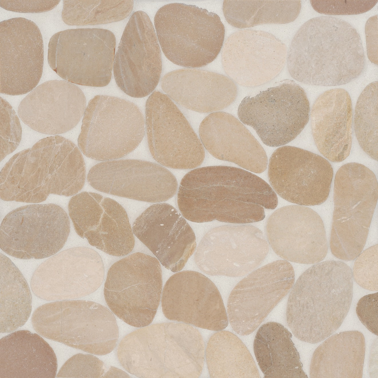 Bedrosians Waterbrook Sliced Pebble 12" x 12" Stone Mosaic