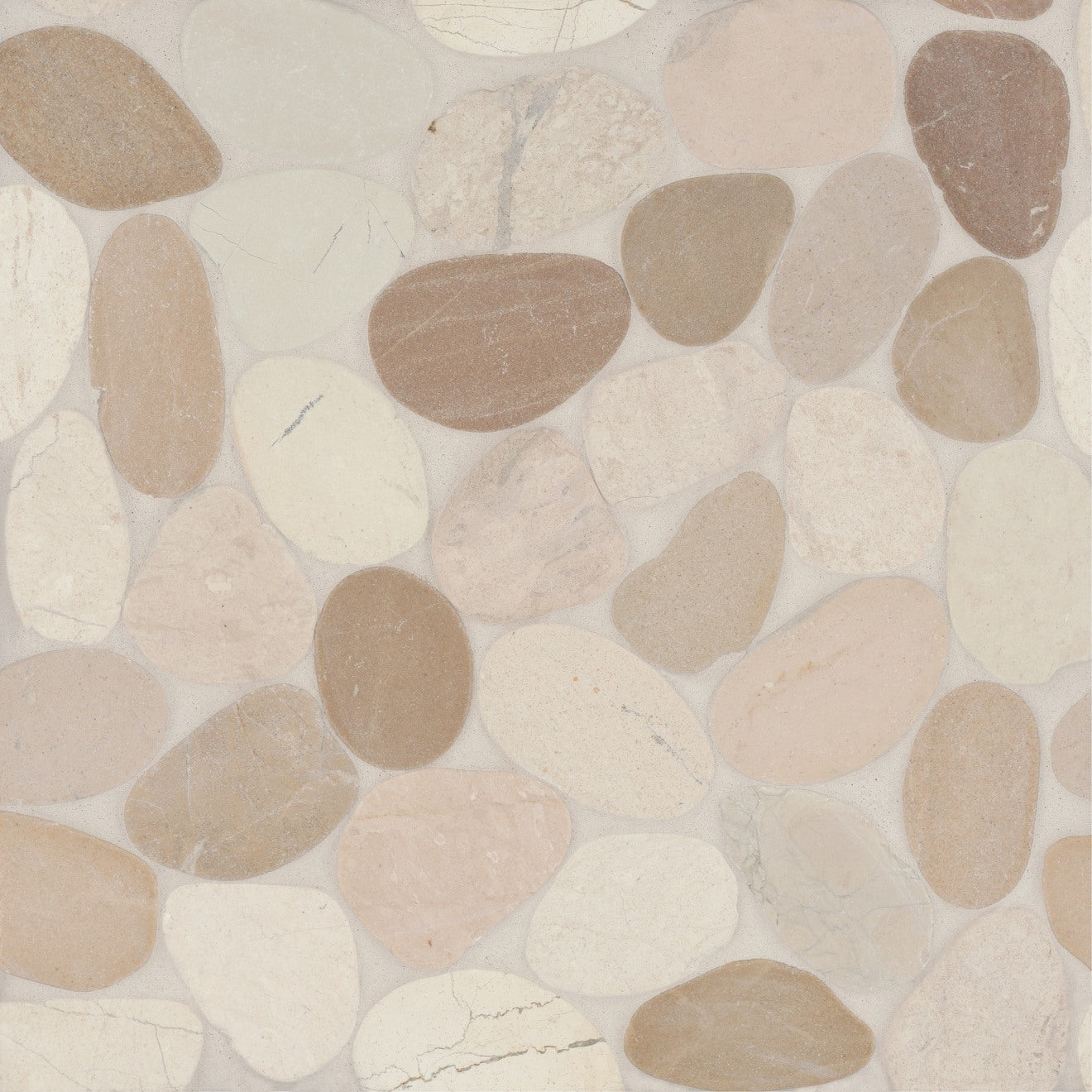 Bedrosians Waterbrook Sliced Pebble 12" x 12" Stone Mosaic