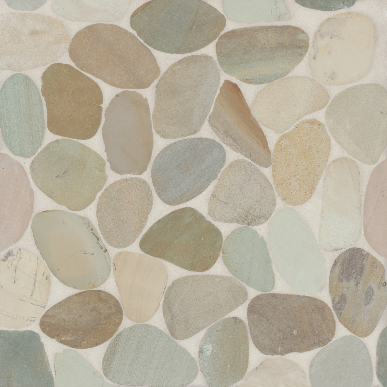 Bedrosians Waterbrook Sliced Pebble 12" x 12" Stone Mosaic