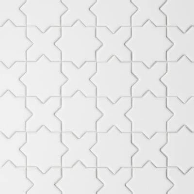 Le Cafe Cross & Star 2 x 2 12" x 12" Porcelain Mosaic