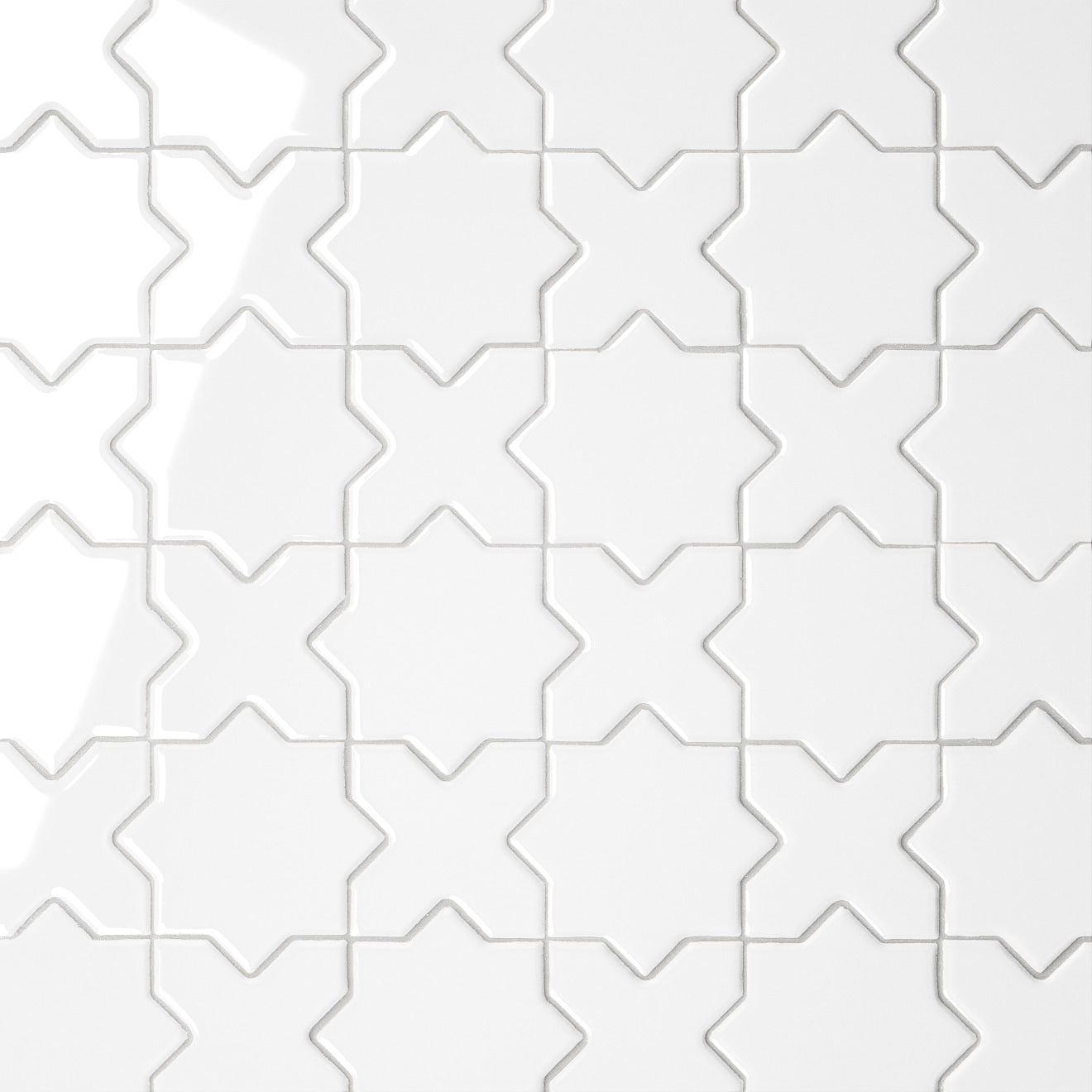 Bedrosians Le Cafe Cross & Star 2 x 2 12" x 12" Porcelain Mosaic