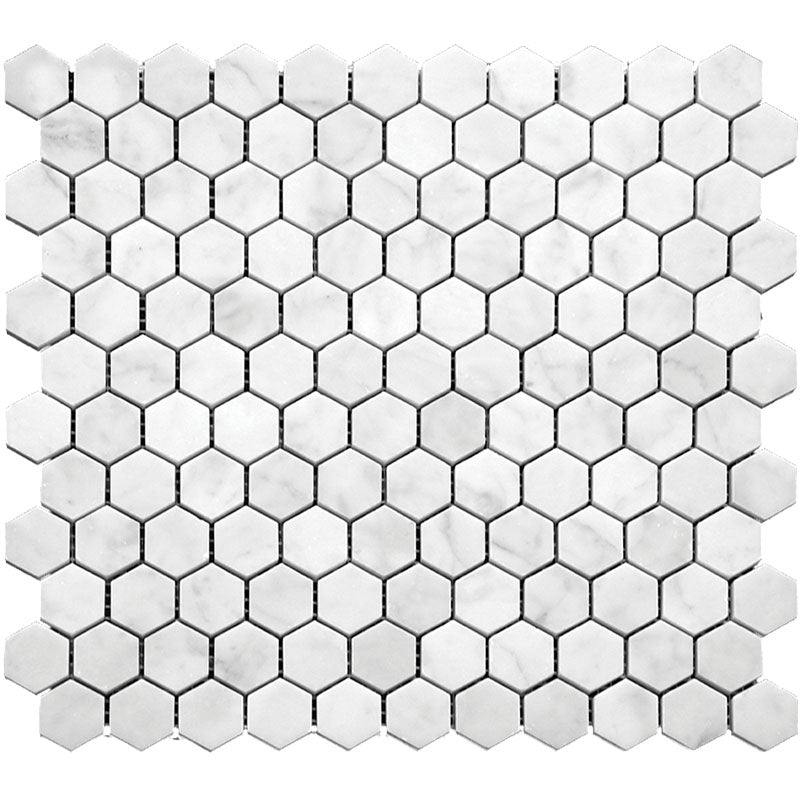 MIR Mosaic Marbella Hexagon 1 x 1 11.2" x 11.7" Marble Mosaic