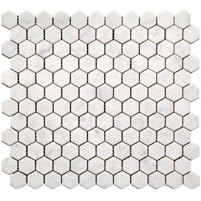MIR Mosaic Marbella Hexagon 1 x 1 11.2" x 11.7" Marble Mosaic