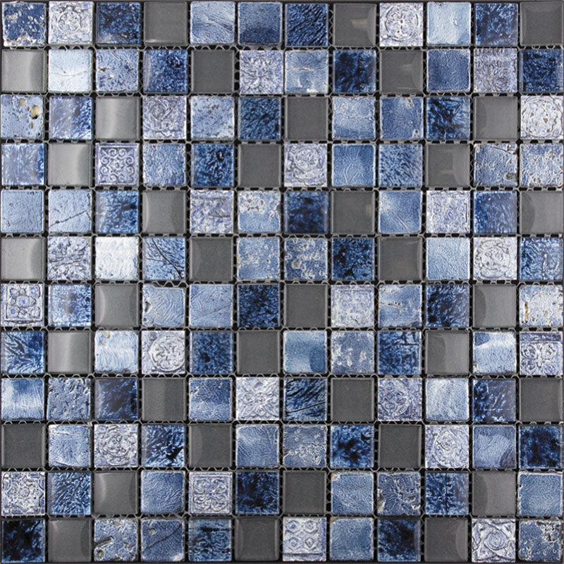 MIR Mosaic Inka 1 x 1 11.7" x 11.7" Glass, Resin & Natural Stone Mosaic