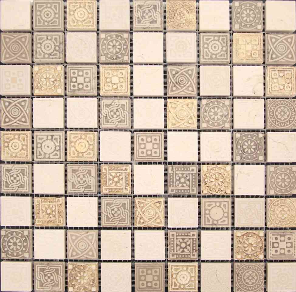 MIR Mosaic Artistic Stone 1.2 x 1.2 12" x 12" Natural Stone Mosaic