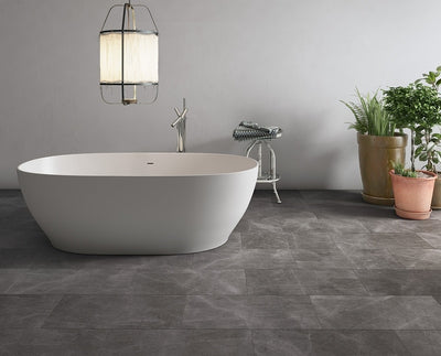 Inhaus Sono Eclipse Stone 12.5" x 25.12" Vinyl Tile Shadow Castle