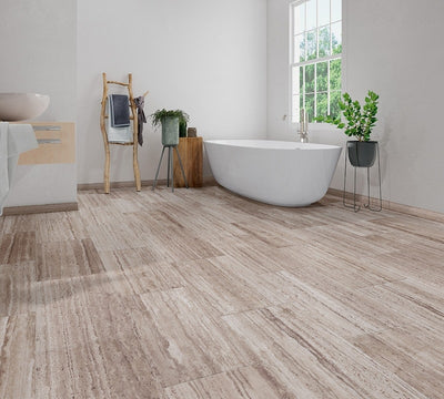 Inhaus Sono Eclipse Stone 12.5" x 25.12" Vinyl Tile Reposado Carrara