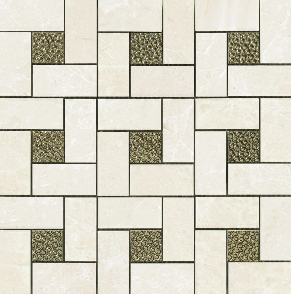 Happy Floors Arona Pinwheel 12" x 12" Porcelain Mosaic