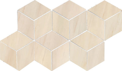 Happy Floors Dolomite 3D Hexagon 7" x 12" Porcelain Mosaic