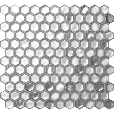 MIR Mosaic Glamour Hexagon 1 x 1 10.8" x 11.5" Glass Mosaic