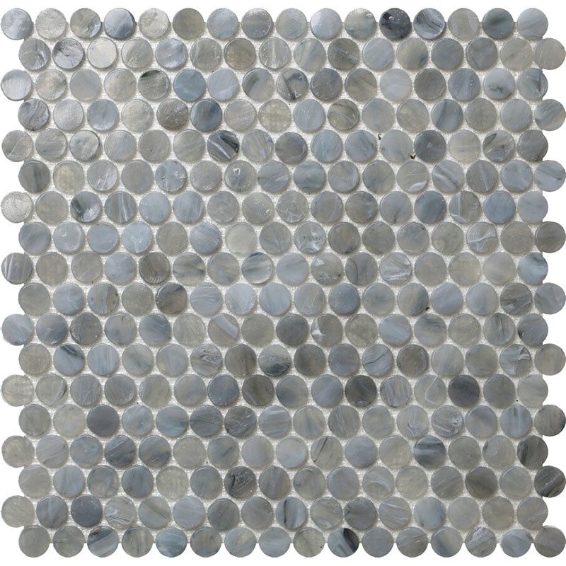 MIR Mosaic Glamour Circles 0.8 x 0.8 12.2" x 12.2" Glass Mosaic