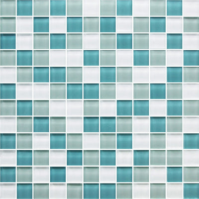 American Olean Color Appeal 1 x 1 12" x 12" Willow Brook Glass & Stone Mosaic