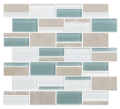American Olean Color Appeal 3" 11.75" x 12.75" Pebble Beach Glass & Stone Mosaic