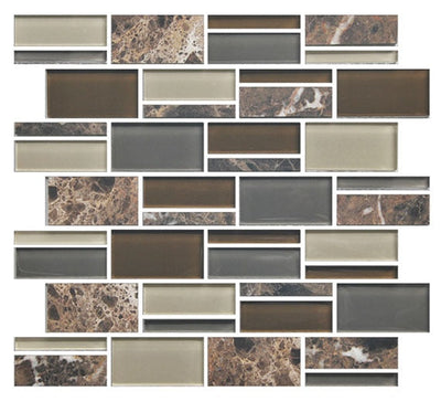 American Olean Color Appeal 3" 11.75" x 12.75" Glass & Stone Mosaic