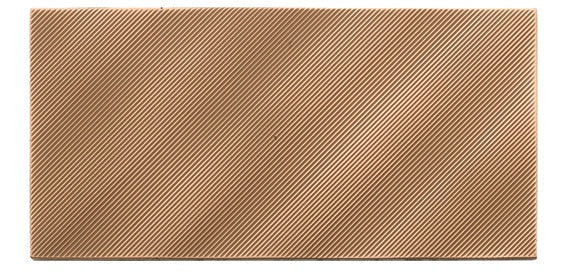 American Olean Refined Metals Linear Wave 4" x 8" Stainless Satin Metal Tile
