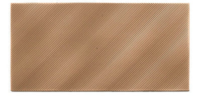 American Olean Refined Metals Linear Wave 4" x 8" Stainless Satin Metal Tile