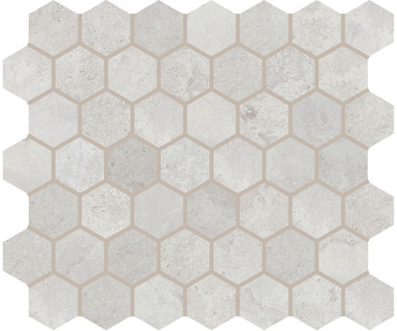 American Olean Rochester Hexagon 10.25" x 11.38" Gray Porcelain Mosaic
