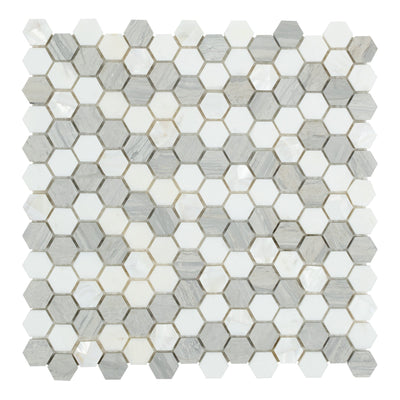 Anthology D-Lux Pearl 1" Hex 12" x 12" Natural Stone Mosaic