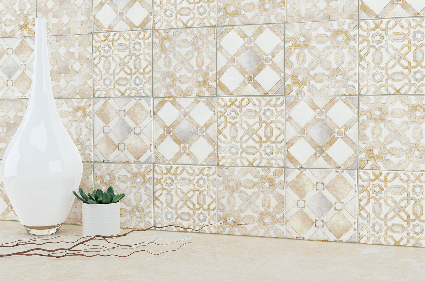 Anthology Moroccan Habitat Deco 4" x 4" Ceramic Tile Moroccan Mix