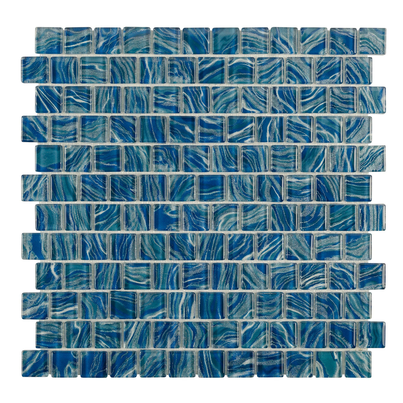 Anthology Oceanique High Tide 1 x 1 12" x 12" Glass Mosaic