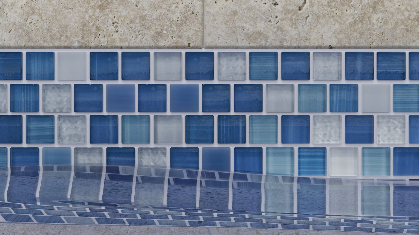Anthology Splash 1 x 1 6MM 12" x 12" Crystal Glass Mosaic