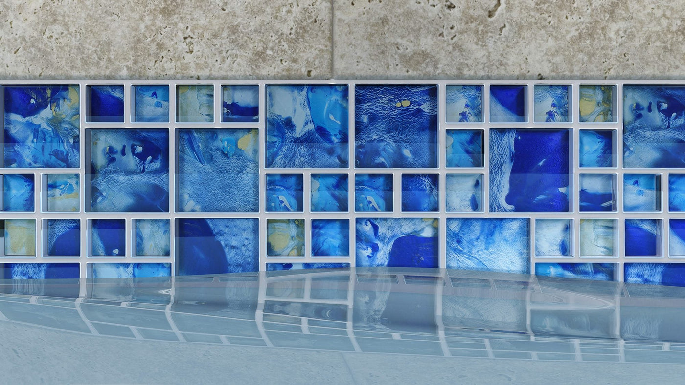 Anthology Splash 8MM 12" x 12" Glass Mosaic Island Gulf