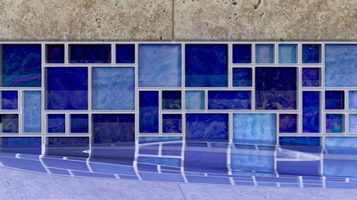 Anthology Splash 8MM Random Pattern 12" x 12" Glass Mosaic Deep Blue Seas