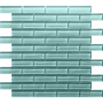 MIR Mosaic Color Palette Brick 1 x 3 11.9" x 11.9" Glass Mosaic