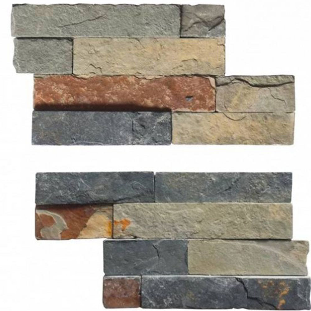 Bati Orient Angle Wall Cladding 4" x 8" Rust Slate Natural Stone Mosaic