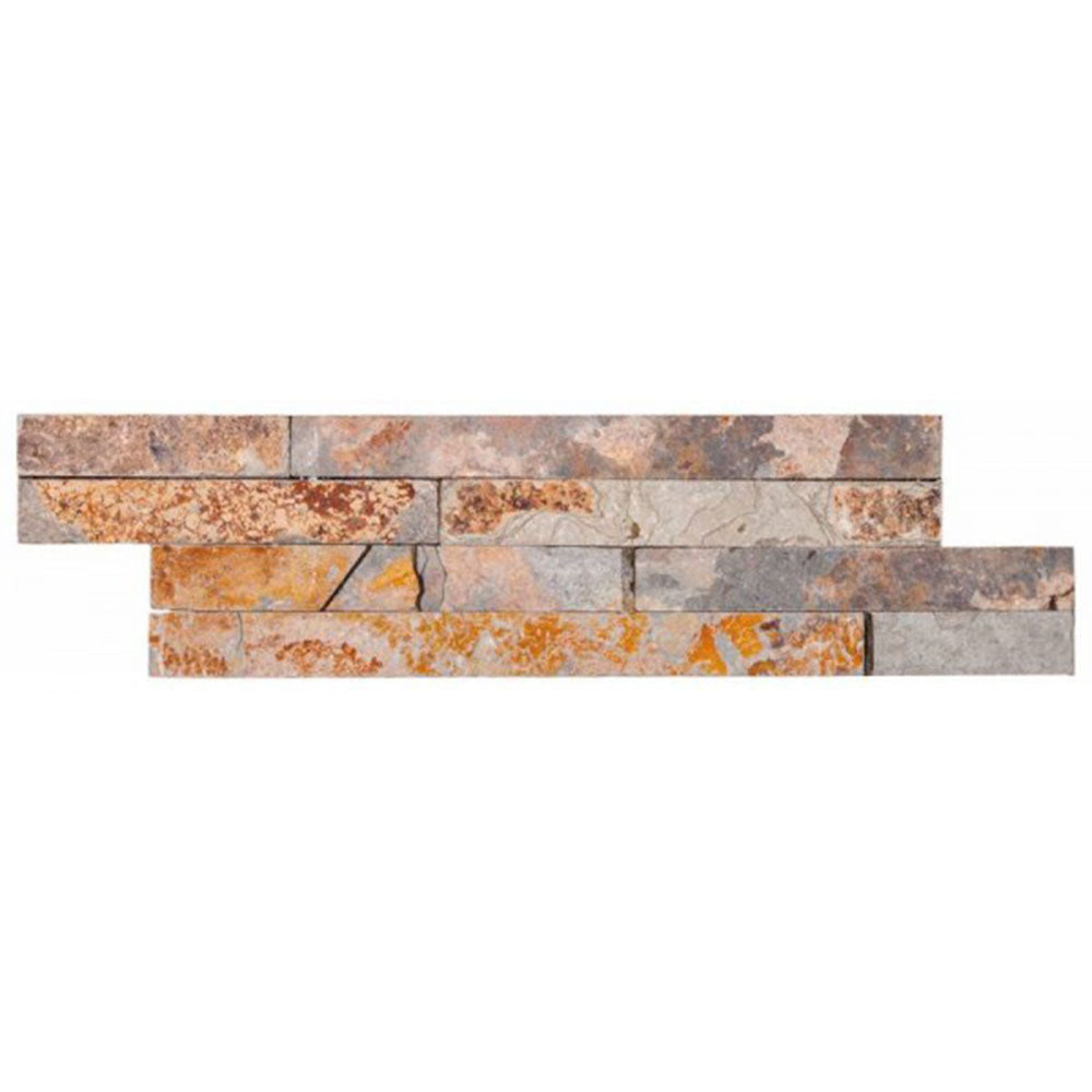 Bati Orient Floors-Wall Cladding 4" x 14" Rust Slate Natural Stone Mosaic