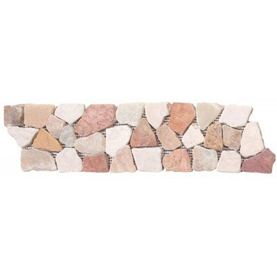 Bati Orient Opus Mosaic 4" x 12" Onyx White Red Natural Stone Mosaic