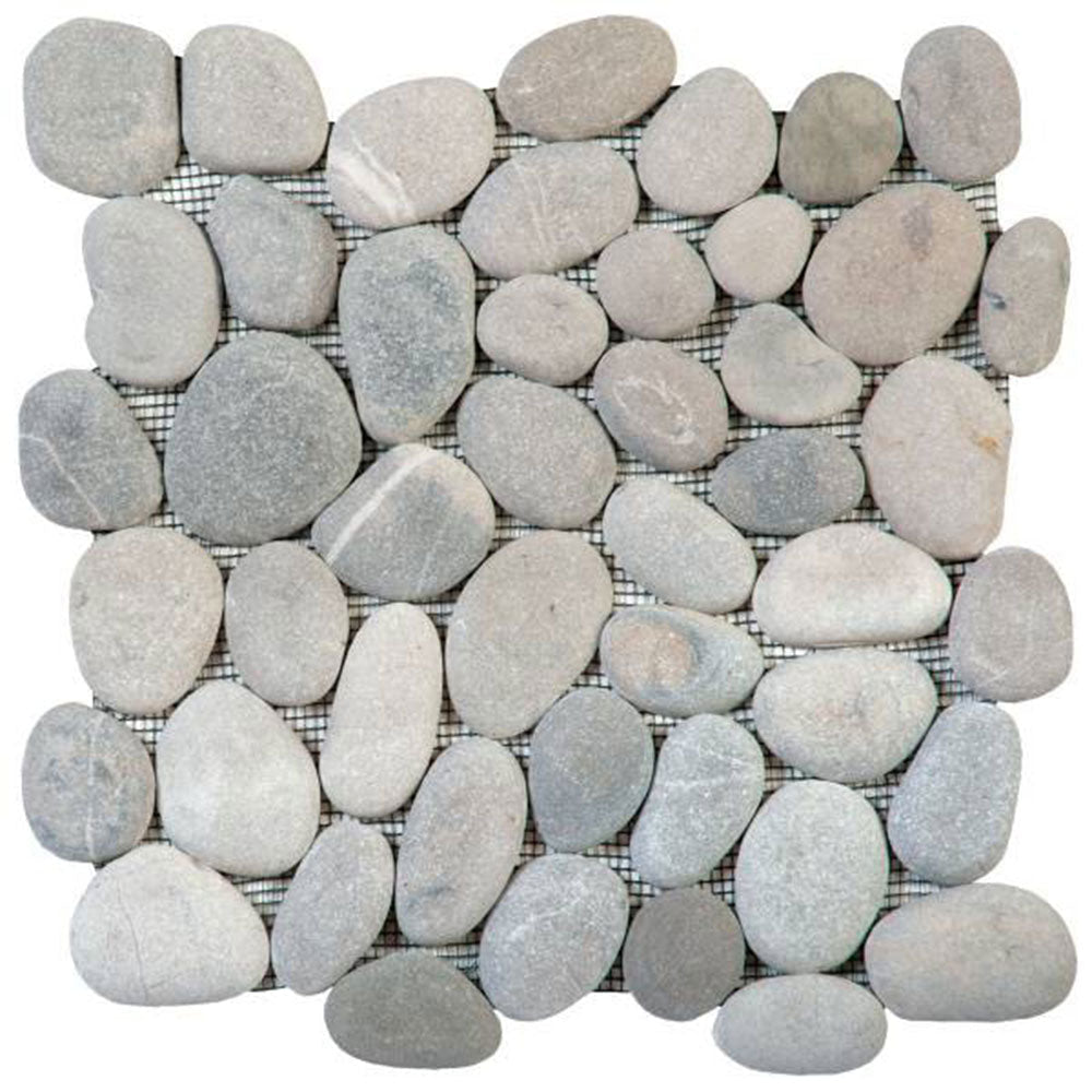 Bati Orient Pebbles 12" x 12" Grey | Beige Natural Stone Mosaic