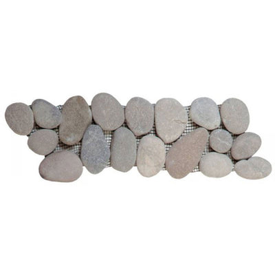 Bati Orient Pebbles 4" x 12" Grey | Beige Natural Stone Border