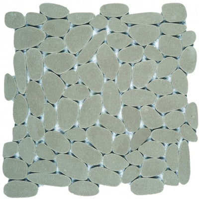 Bati Orient Reconstituted Pebble 12" x 12" Light Grey Natural Stone Mosaic