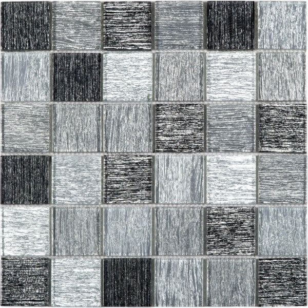 Bati Orient Stripe Effect 11.8" x 11.8" Gris Mosaic