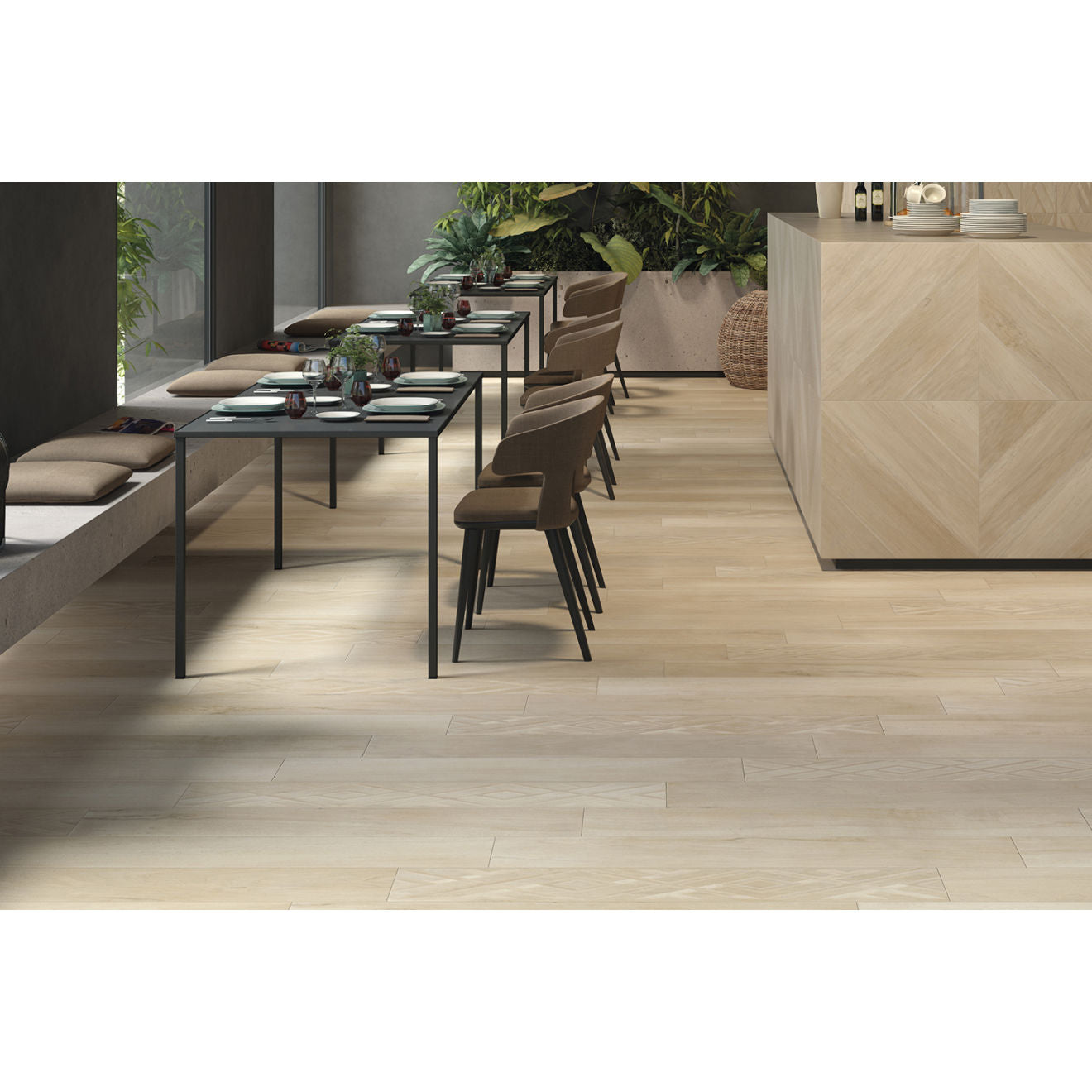 Bedrosians Antique 8" x 48" Porcelain Tile Walnut