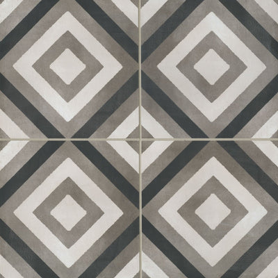 Bedrosians Chateau 12" x 12" Canvas, Smoke and Midnight Porcelain Tile
