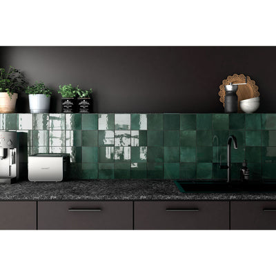 Bedrosians Cloe 5" x 5" Ceramic Tile Green