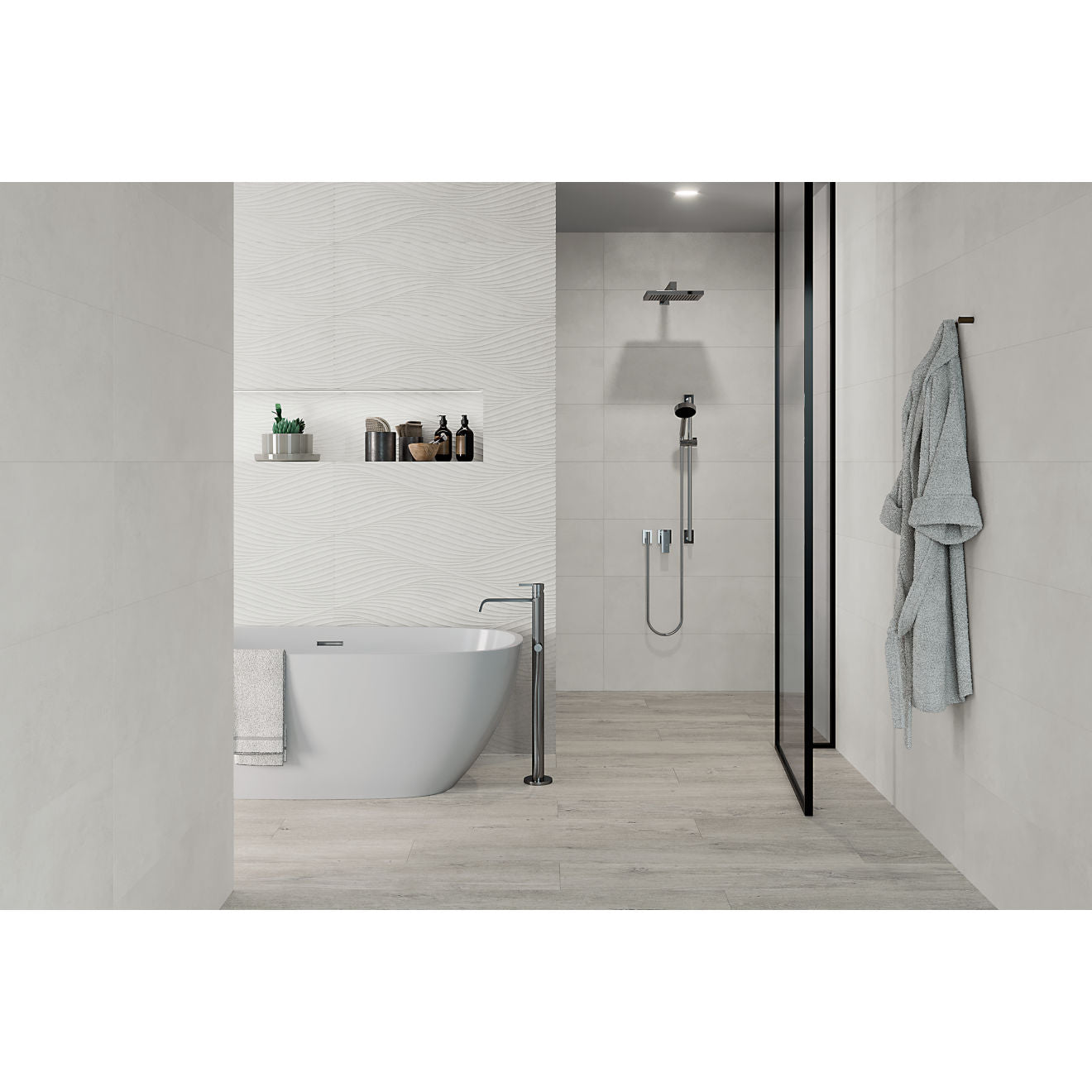 Bedrosians Donna Deco 13" x 40" Ceramic Tile Silver