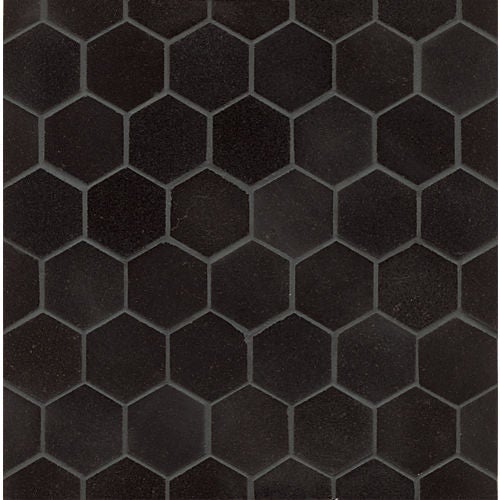 Bedrosians Granite Hexagon 12" x 12" Absolute Black Granite Mosaic