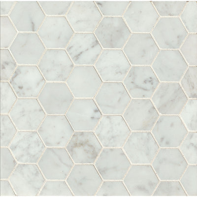 Bedrosians Marble Hexagon 11.75" x 12.44" Marble Mosaic