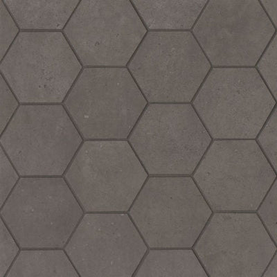 Bedrosians Materika 3" Hexagon 10.25" x 11.75" Porcelain Mosaic Mud