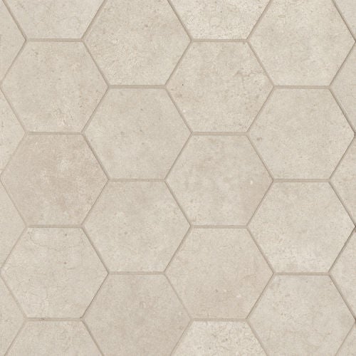 Bedrosians Materika 3" Hexagon 10.25" x 11.75" Porcelain Mosaic Sand