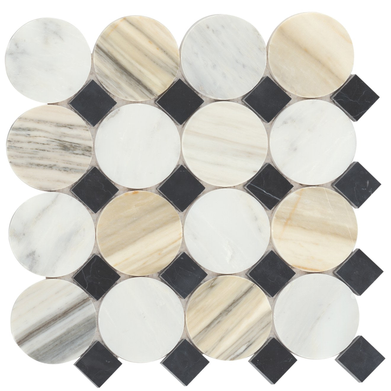 Bedrosians Modni Emery Circle 13.63" x 13.63" Marble Mosaic