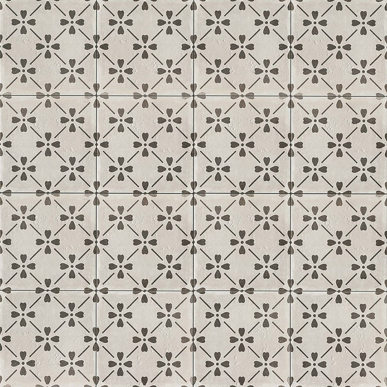 Bedrosians Palazzo Bloom 12" x 12" Porcelain Tile Vintage Grey Bloom