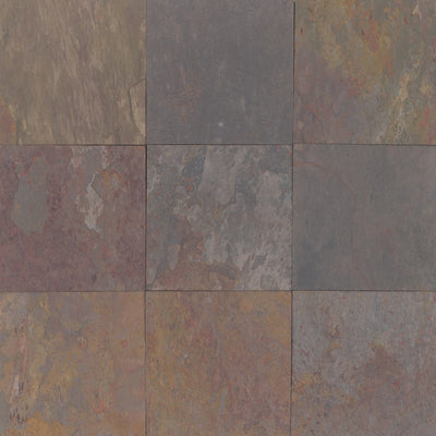 Bedrosians Slate Stone 12" x 12" Slate Tile Rajah Multicolor