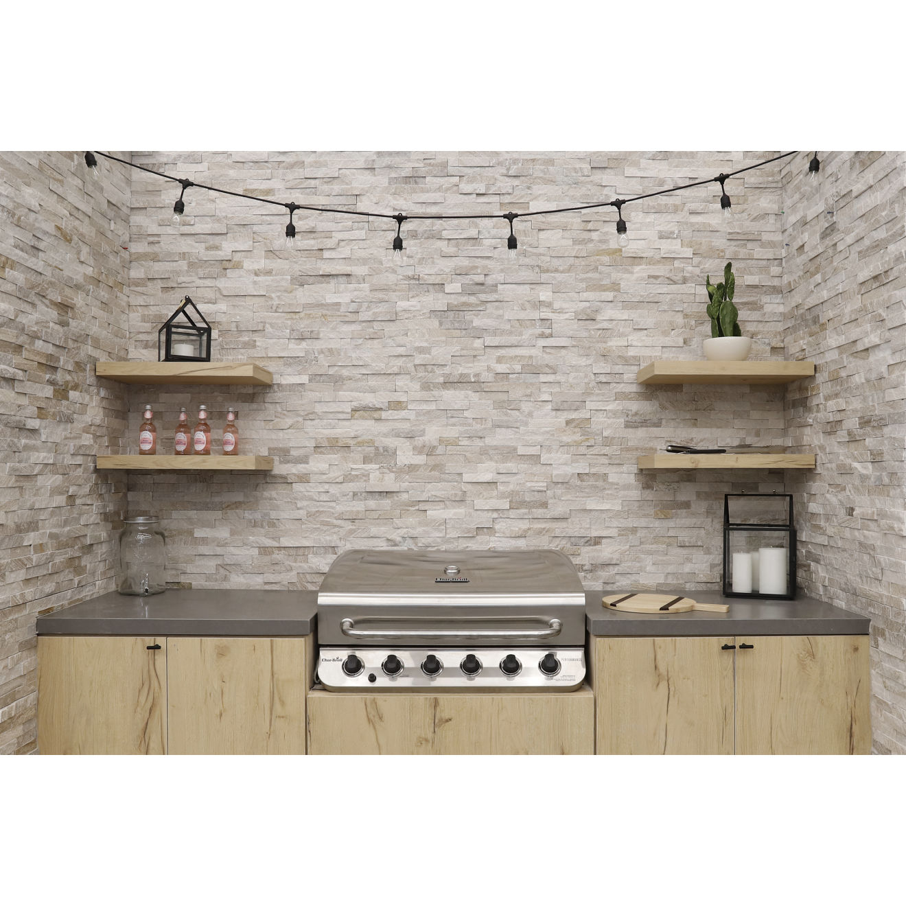 Bedrosians Stone Ledgers 6" x 24" Slate Ledger Glacier White