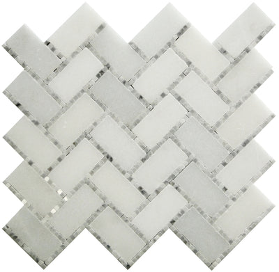 MIR Mosaic DC Metro Herringbone 1.2 x 2.4 9.8" x 10.8" Natural Stone Mosaic