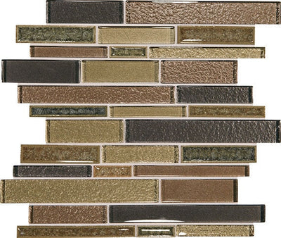 Daltile Crystal Shores Linear 12" x 14" Glass Mosaic